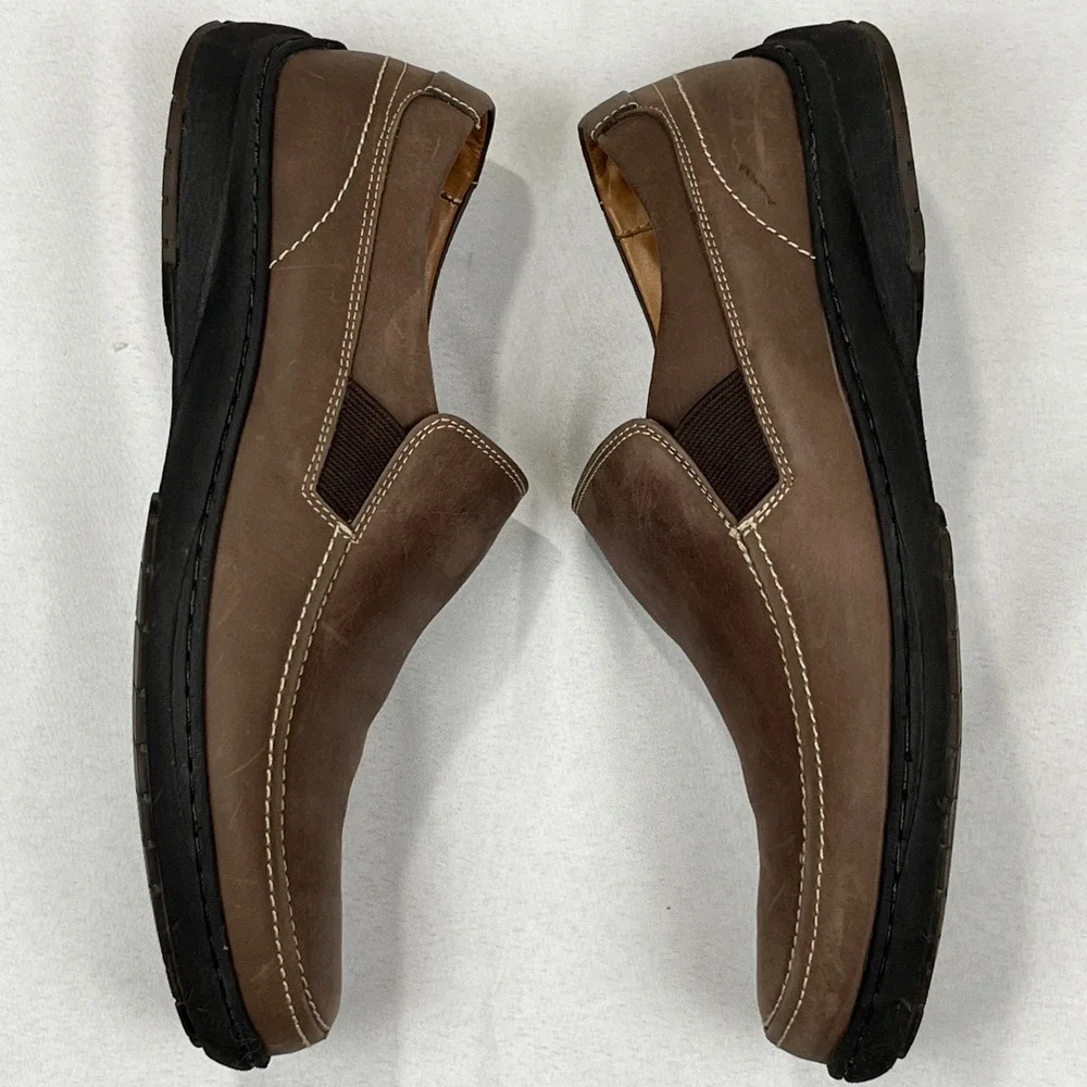 J & M Johnston & Murphy Driving Loafers Men 9M Shoes Brown‎ leather Sheepskin - Picture 3 of 7